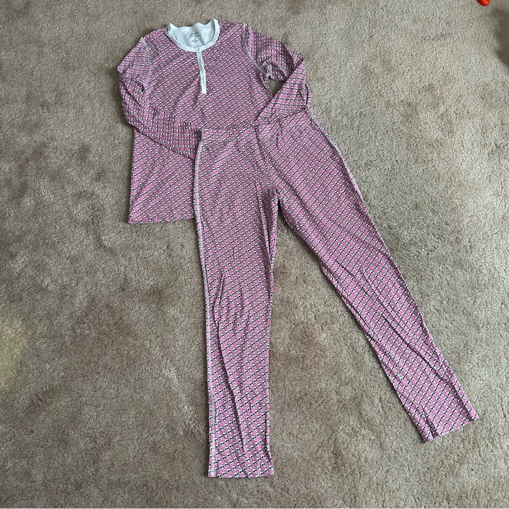 Roller Rabbit Pink and White Pajama Set